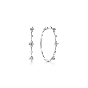 Gabriel & Co. 40MM Round Cluster Diamond Hoop Earrings