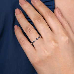 Gabriel & Co. Black Rhodium Diamond and Blue Sapphire Ring