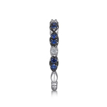 Load image into Gallery viewer, Gabriel &amp; Co. Black Rhodium Diamond and Blue Sapphire Ring
