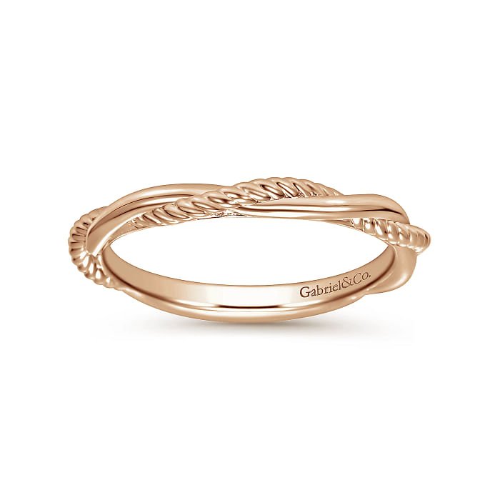 Gabriel & Co. "Catalina" Rope Texture Twist Wedding Ring