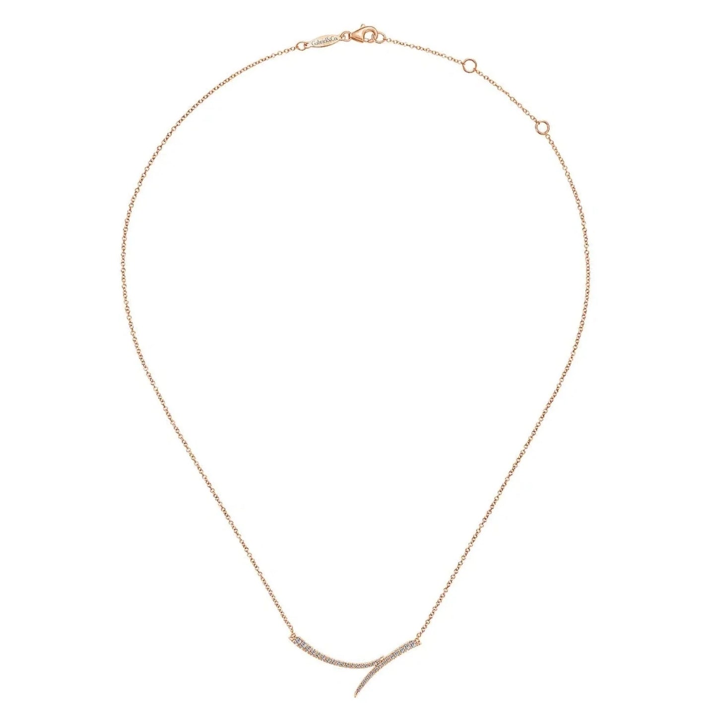 Gabriel & Co. Curved Bypass Diamond Pavé Necklace