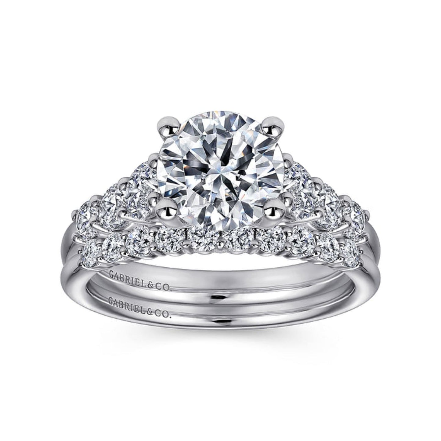 Gabriel & Co. "Darby" Straight Prong Set Diamond Wedding Band