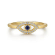 Load image into Gallery viewer, Gabriel &amp; Co. Diamond and Sapphire Evil-Eye Ring with White Enamel
