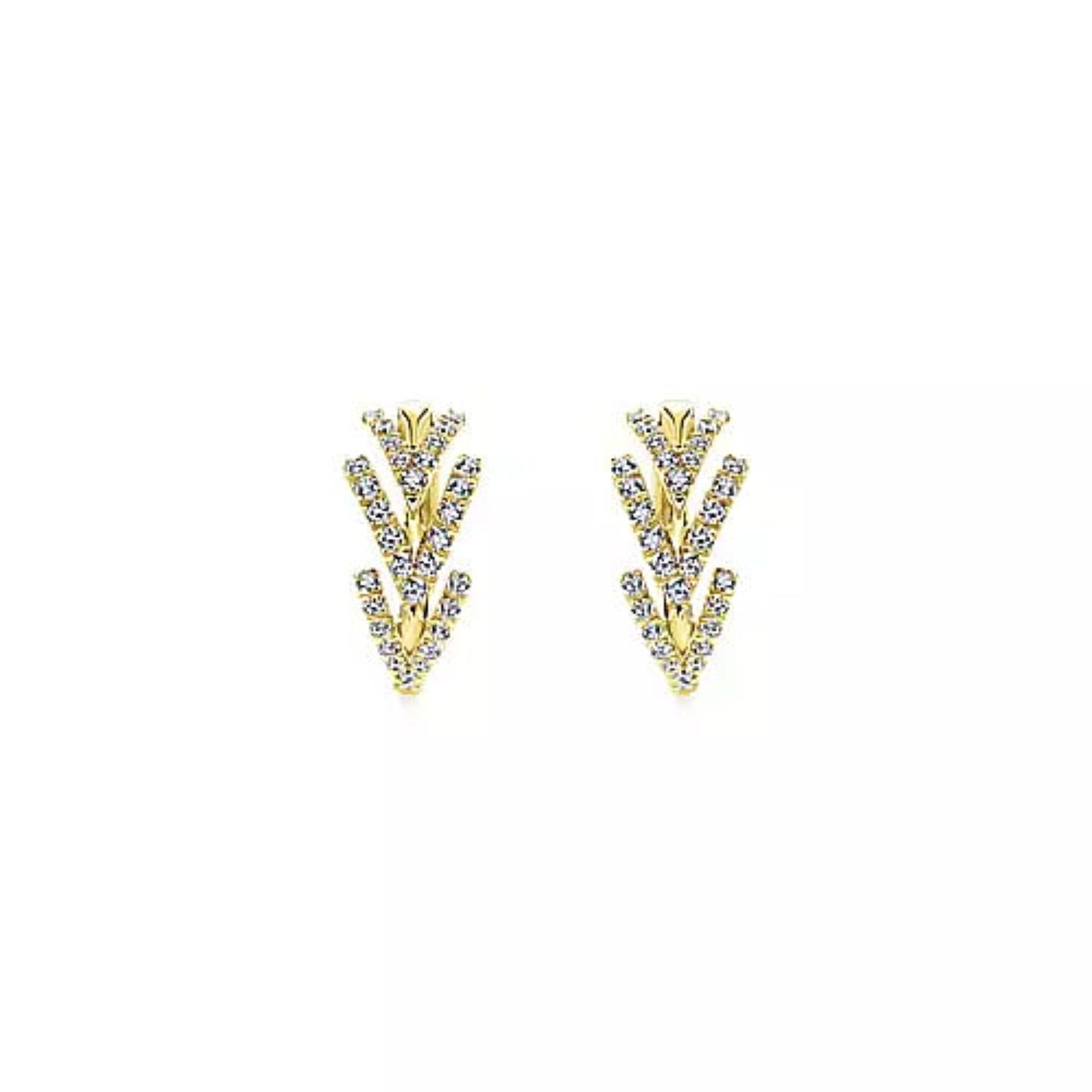 Gabriel & Co. Diamond "Huggie" Chevron Hoop Earrings