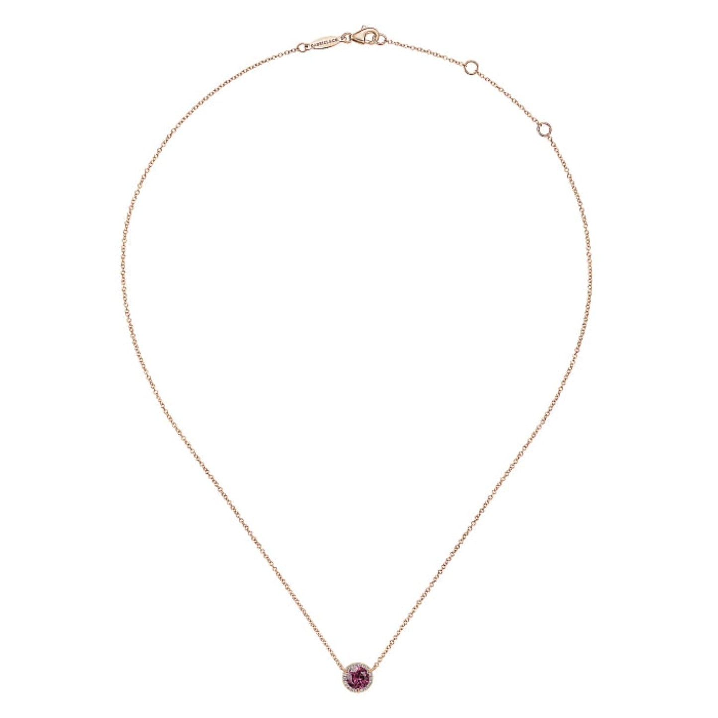 Gabriel & Co. Gemstone & Diamond Halo Pendant