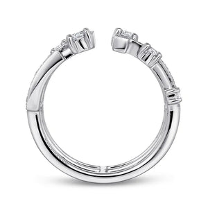 Gabriel & Co. Geometric Wide Band Diamond Ring