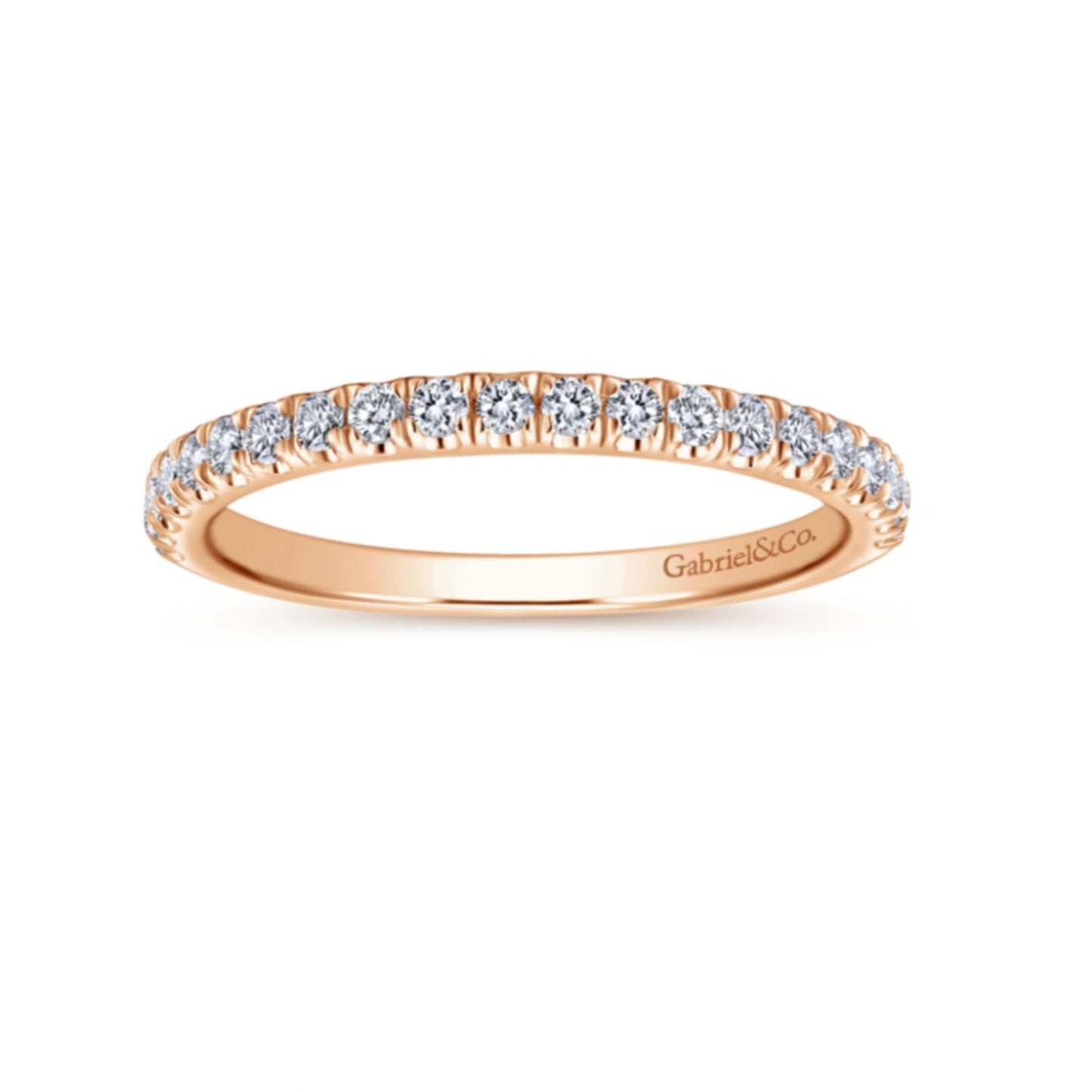 Gabriel & Co. "Lavender" Straight Prong Set Diamond Wedding Band