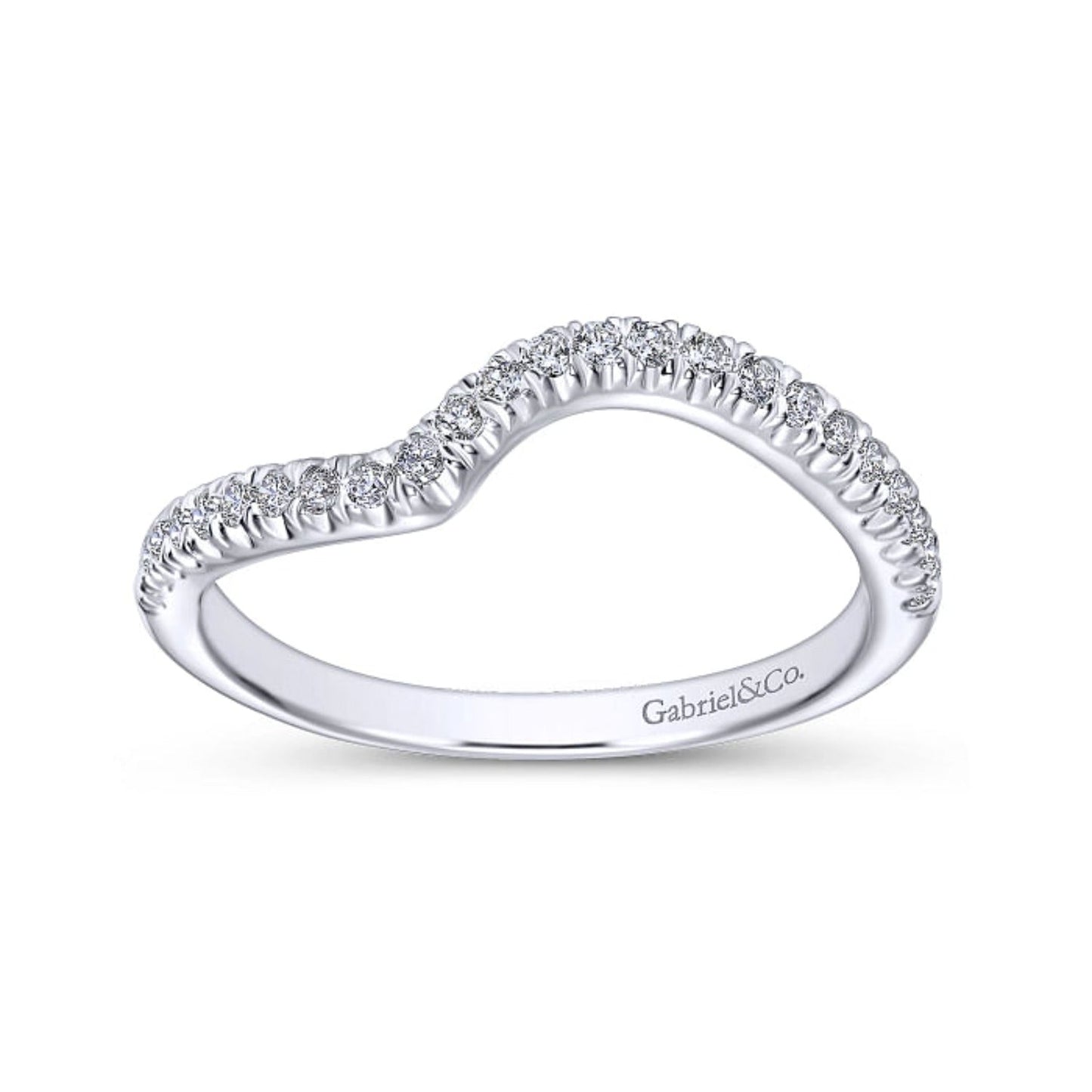 Gabriel & Co. "Lucca" Curved Diamond Wedding Band