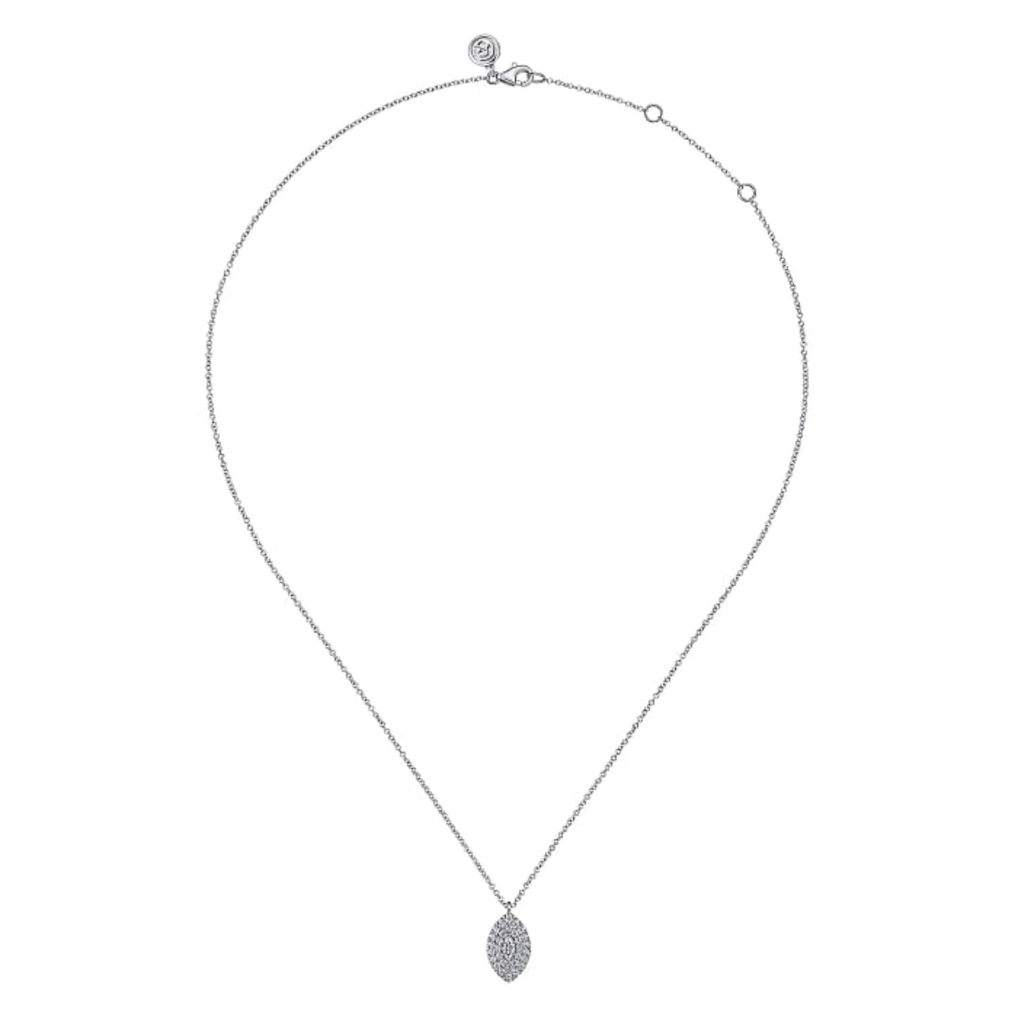 Gabriel & Co. Lusso Marquise Shaped Pave Set Diamond Pendant