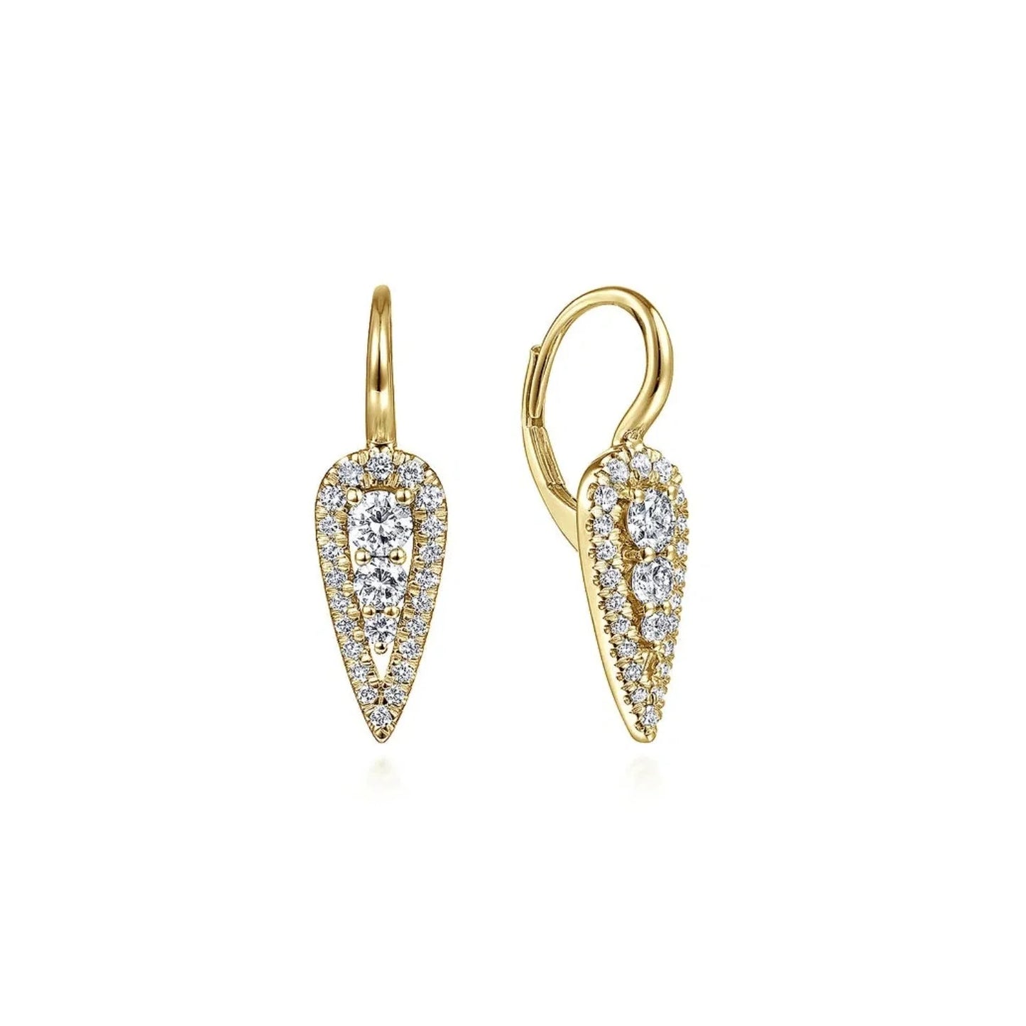 Gabriel & Co. Pear Shaped Pave Diamond Earrings