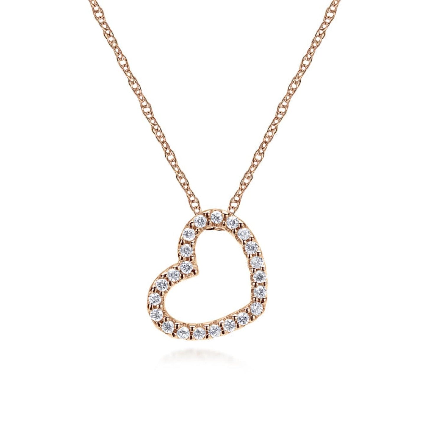 Gabriel & Co. Sideways Diamond Heart Pendant