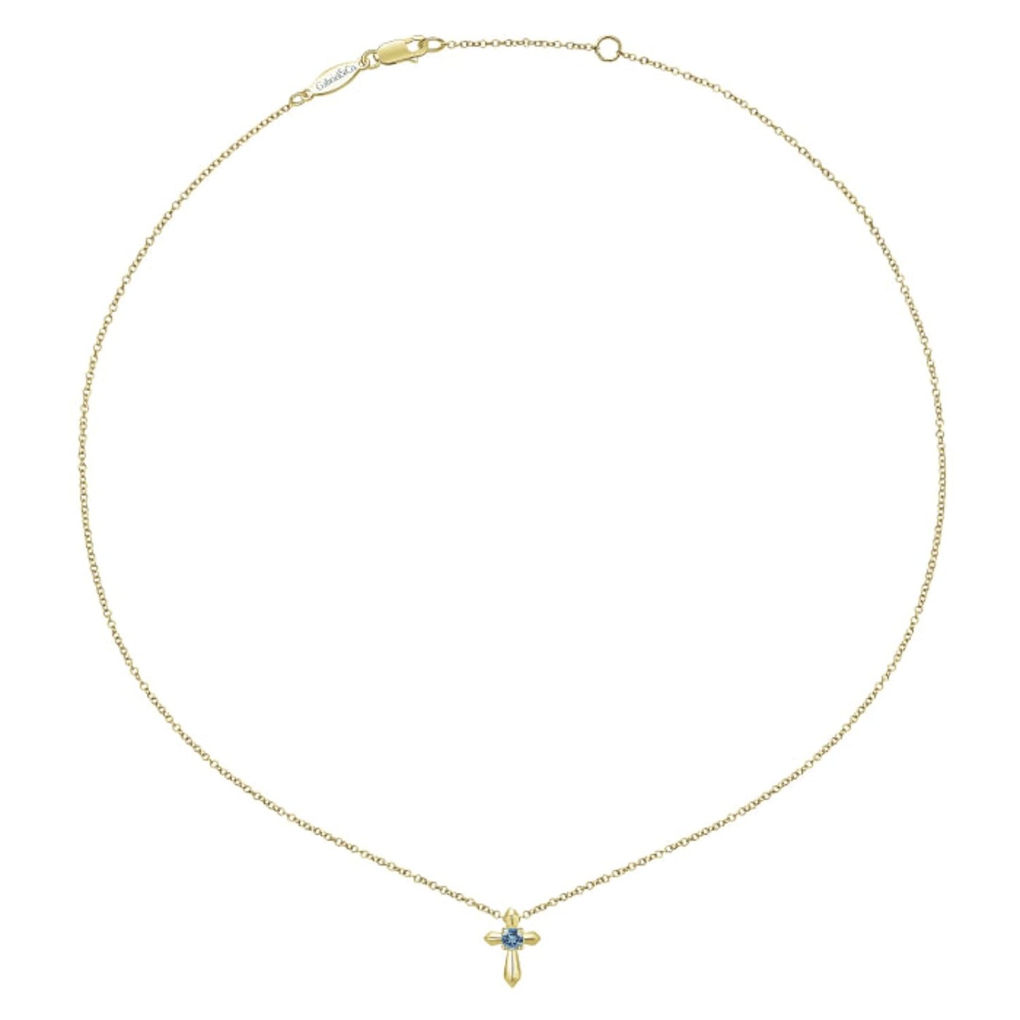 Gabriel & Co. Sky Blue Topaz Cross Pendant