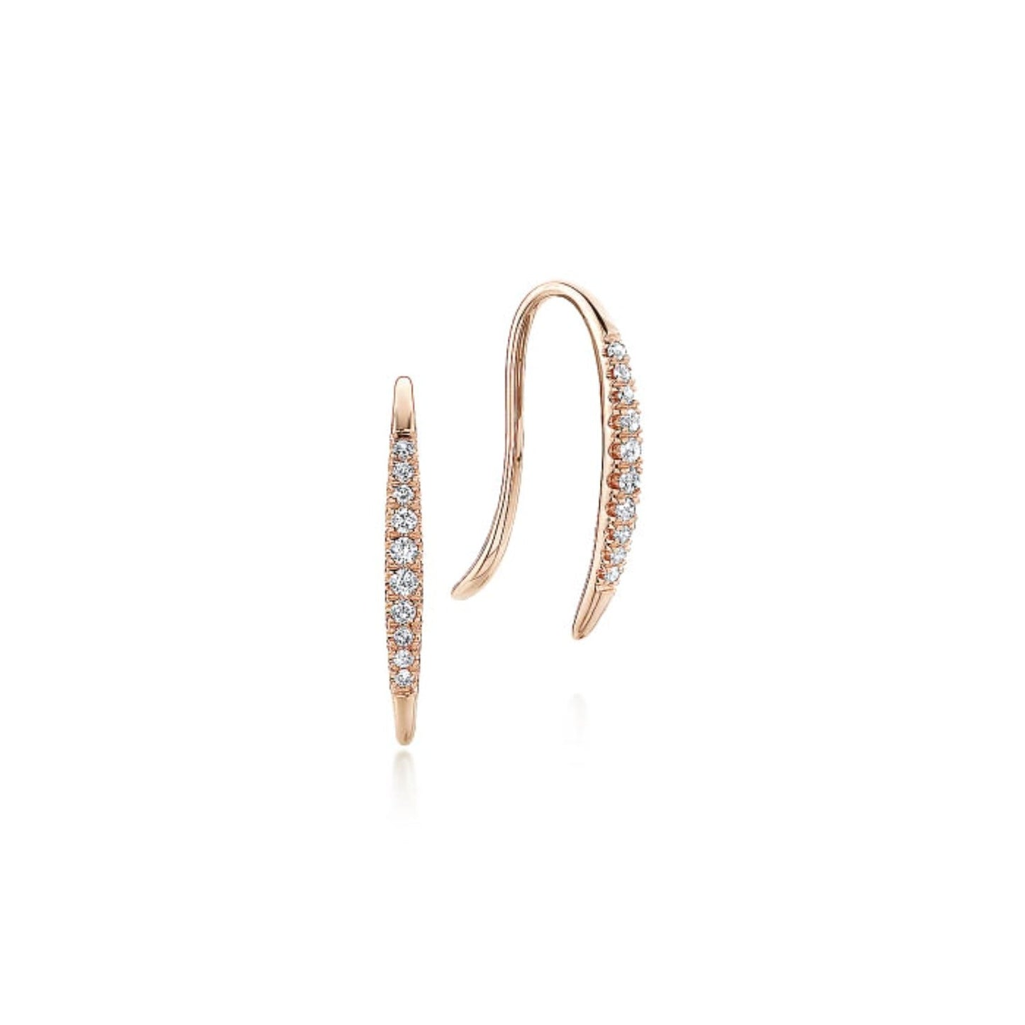 Gabriel & Co. Tapered Diamond Fish Wire Earrings