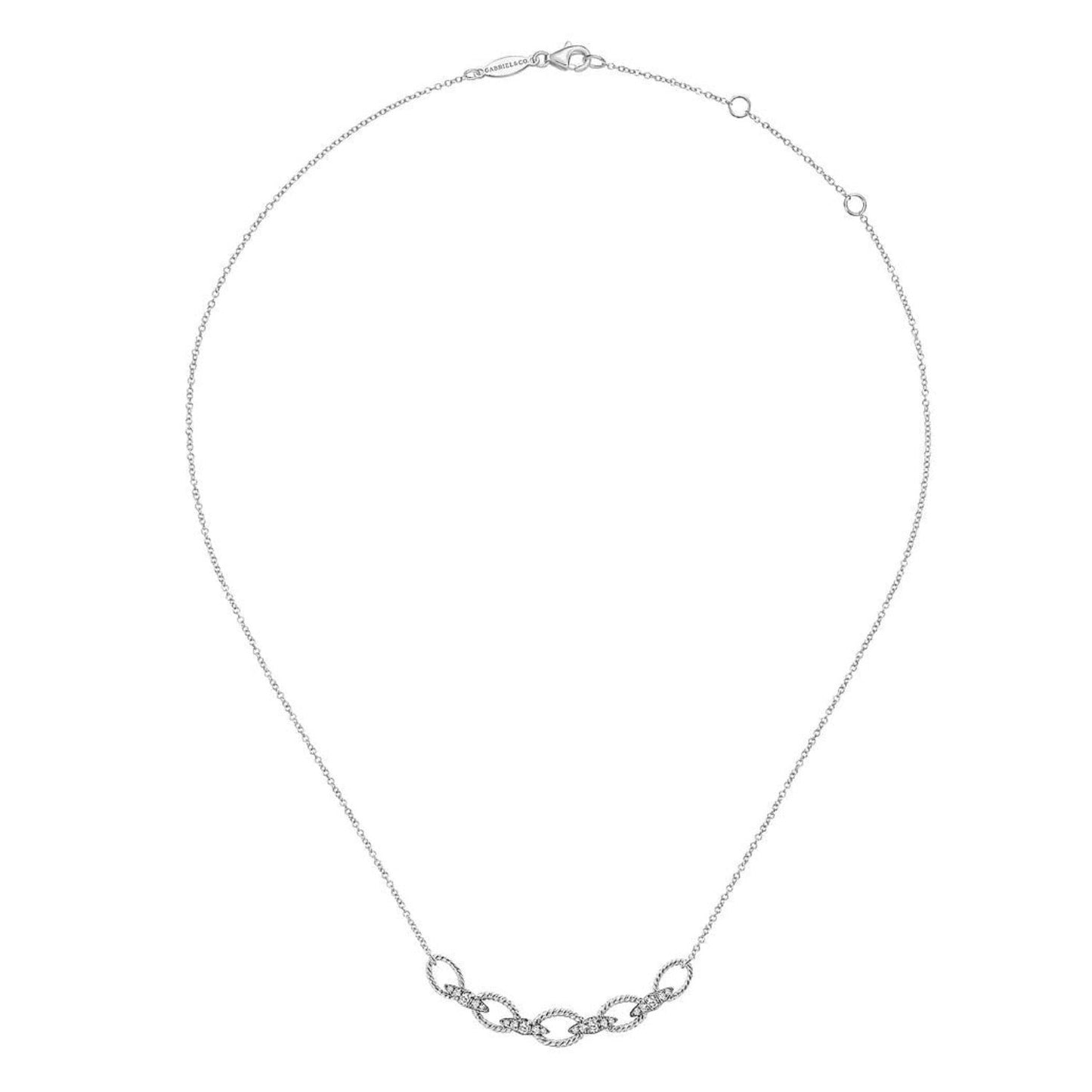 Gabriel & Co. Twisted Rope Link Diamond Necklace