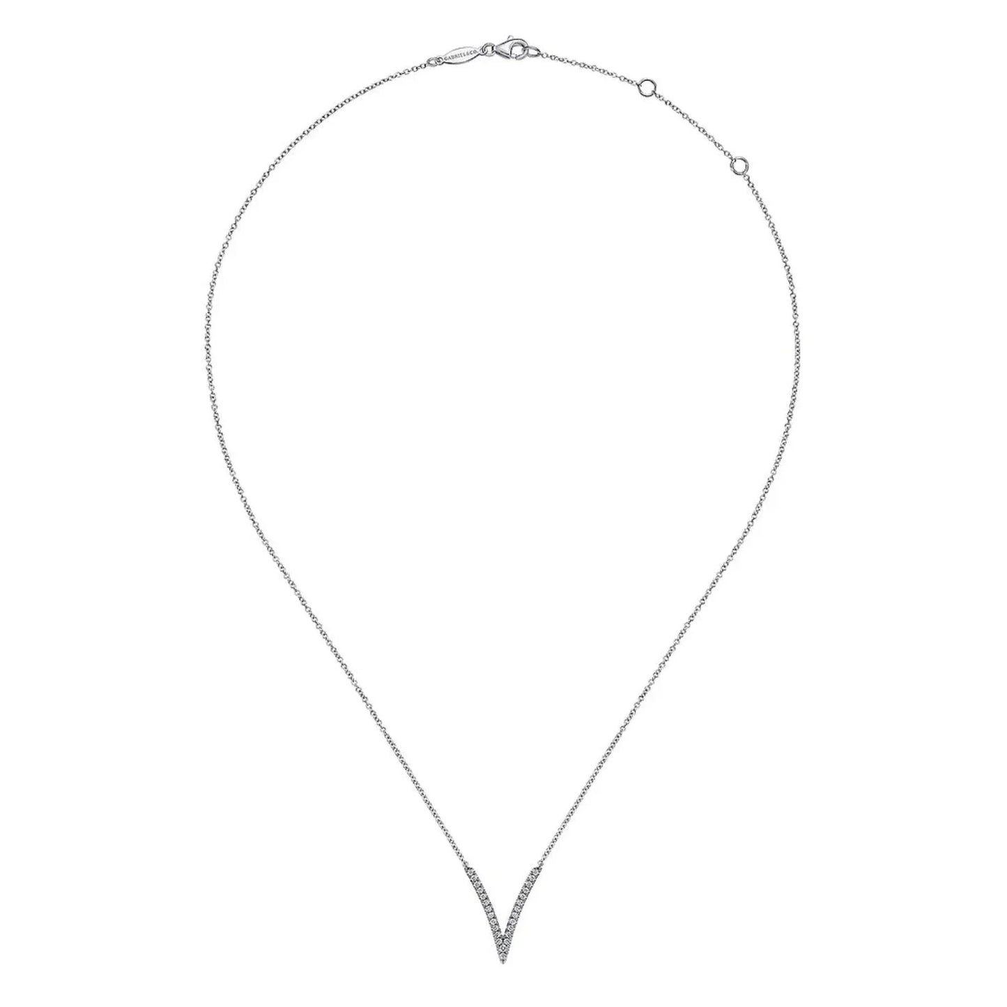 Gabriel & Co. "V" Shaped Diamond Pendant
