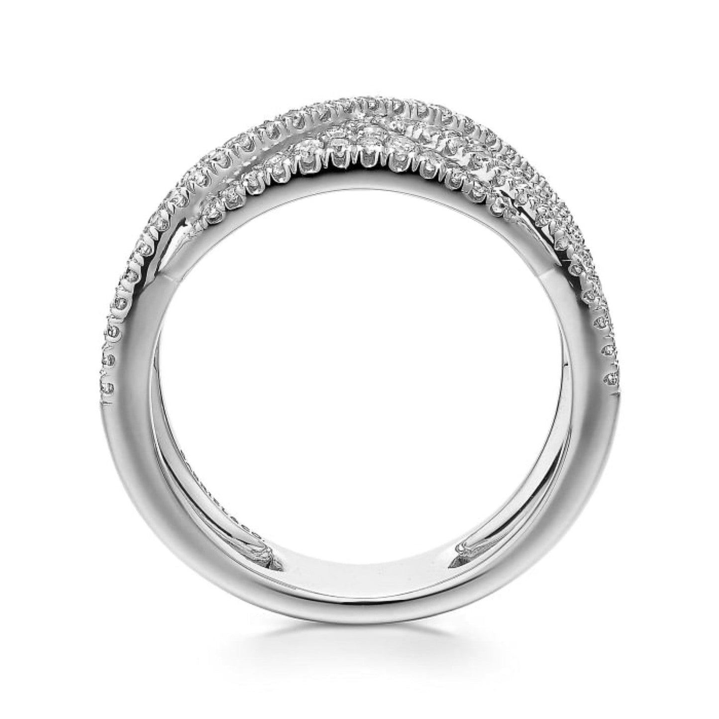Gabriel & Co. Wide Criss Cross Diamond Anniversary Band