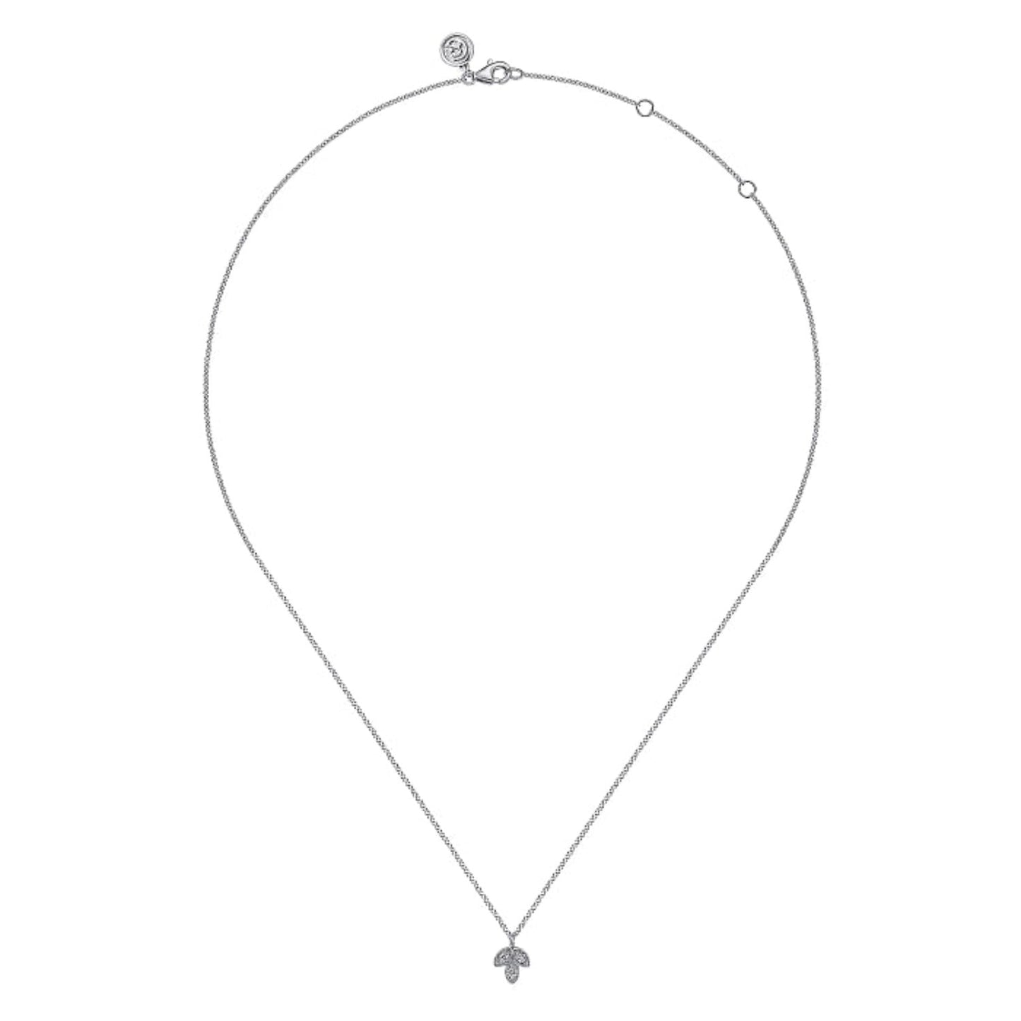 Gabriel Diamond Mini Leaf Pendant Necklace