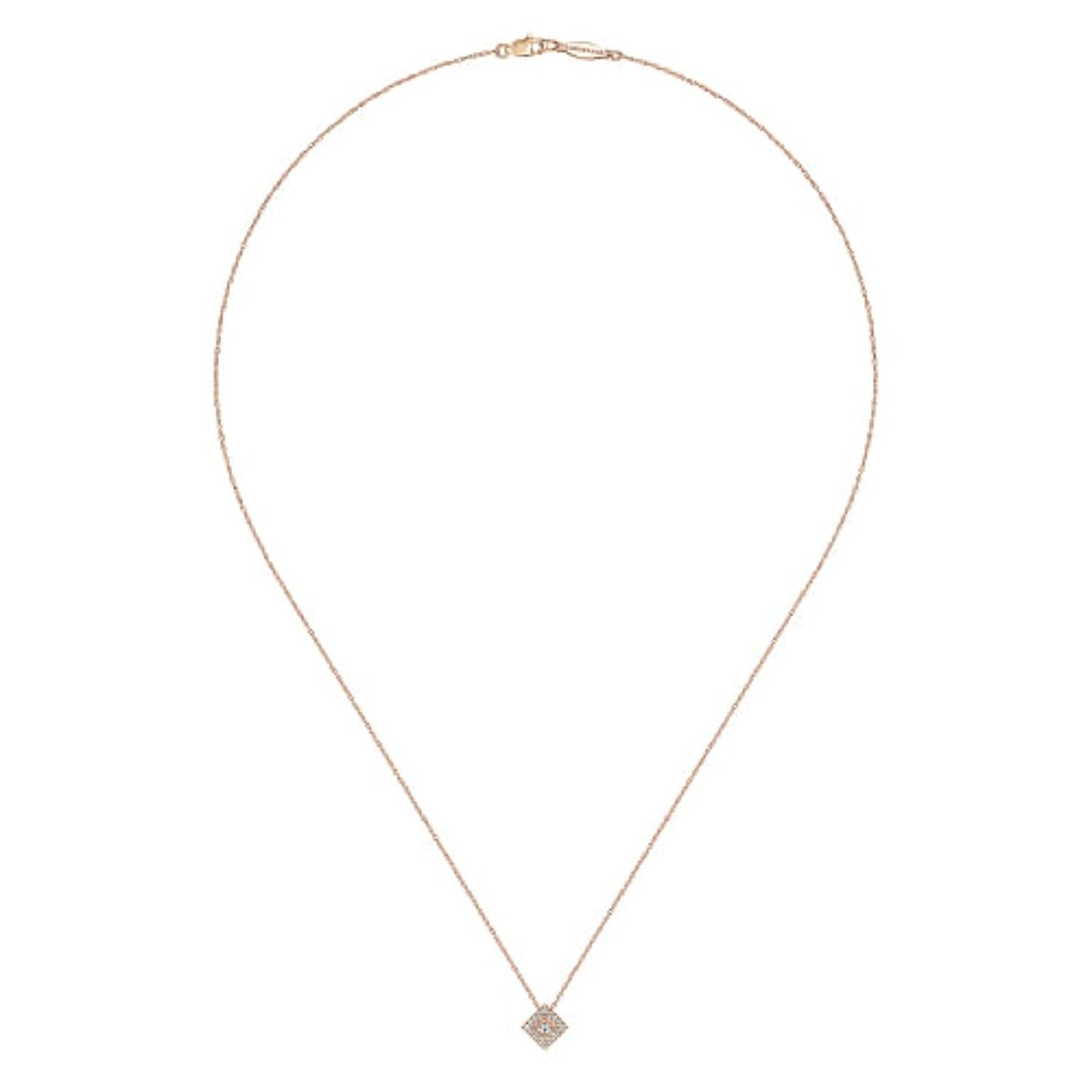 Gabriel Diamond Square Pendant Necklace