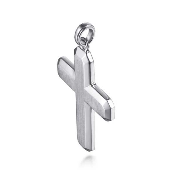 Gabriel Men's Sterling Silver Geometric Cross Pendant