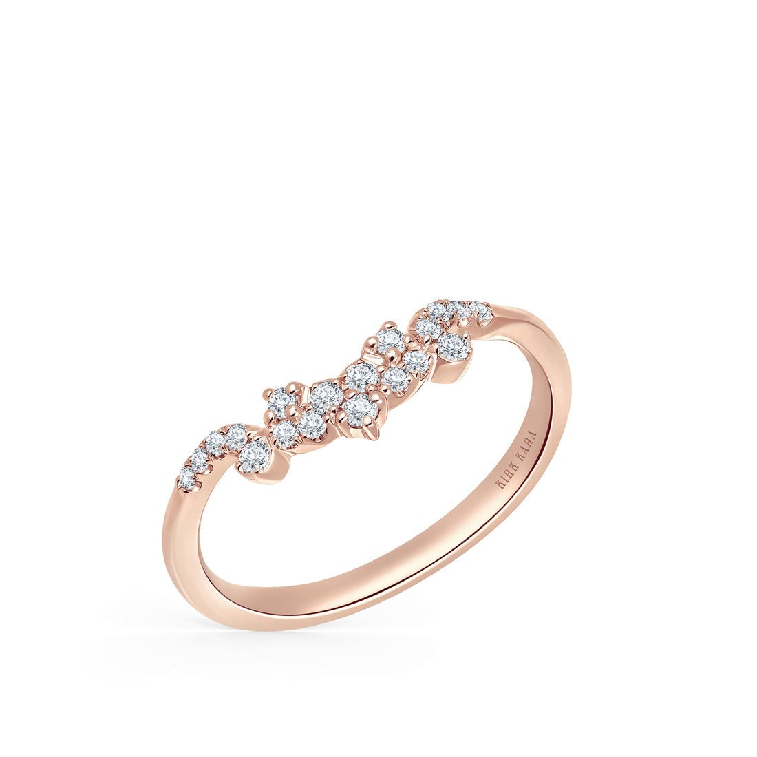 Kirk Kara "Angelique" Petite Scroll Curved Diamond Wedding Band