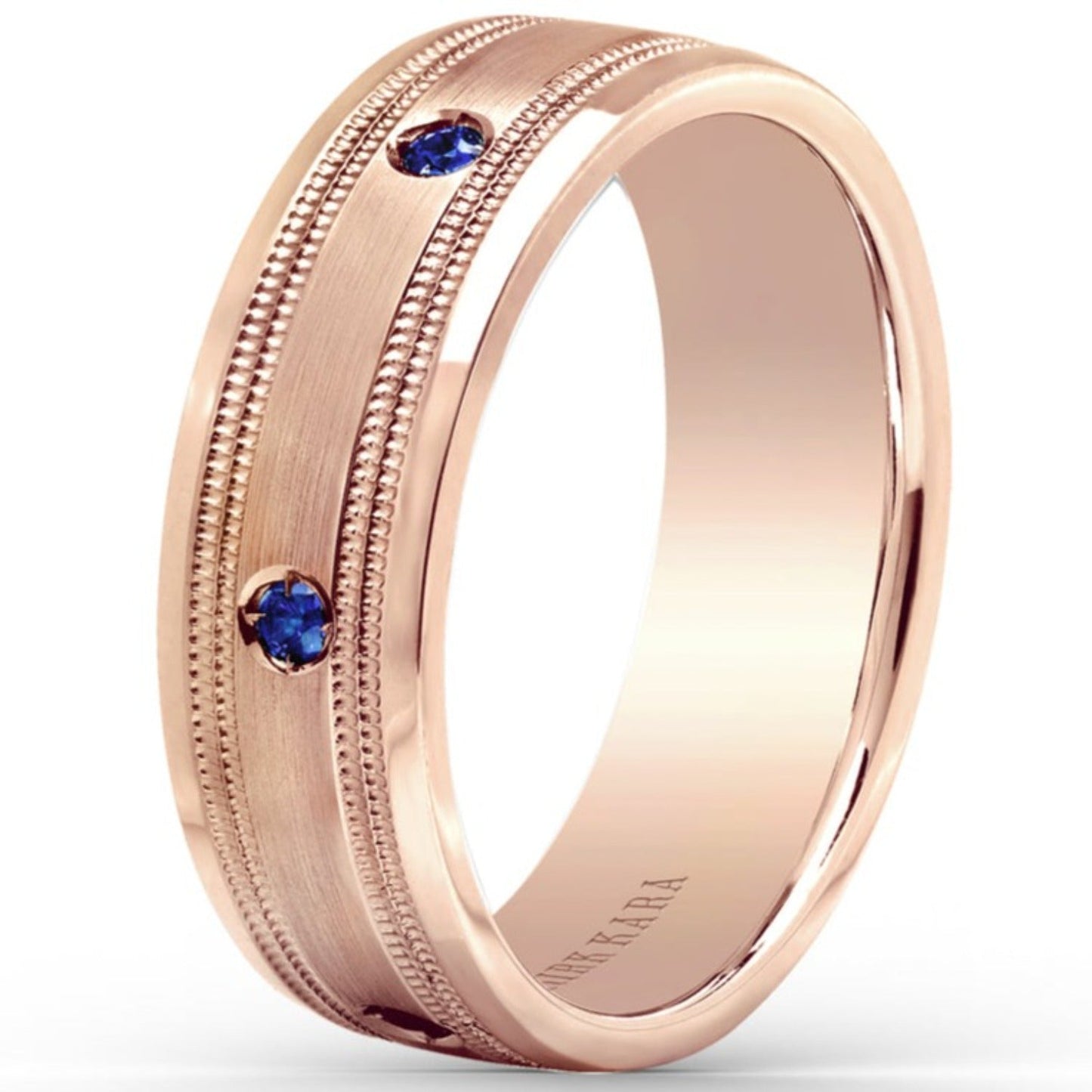 Kirk Kara "Artin" Blue Sapphire Bezel Set Wedding Band