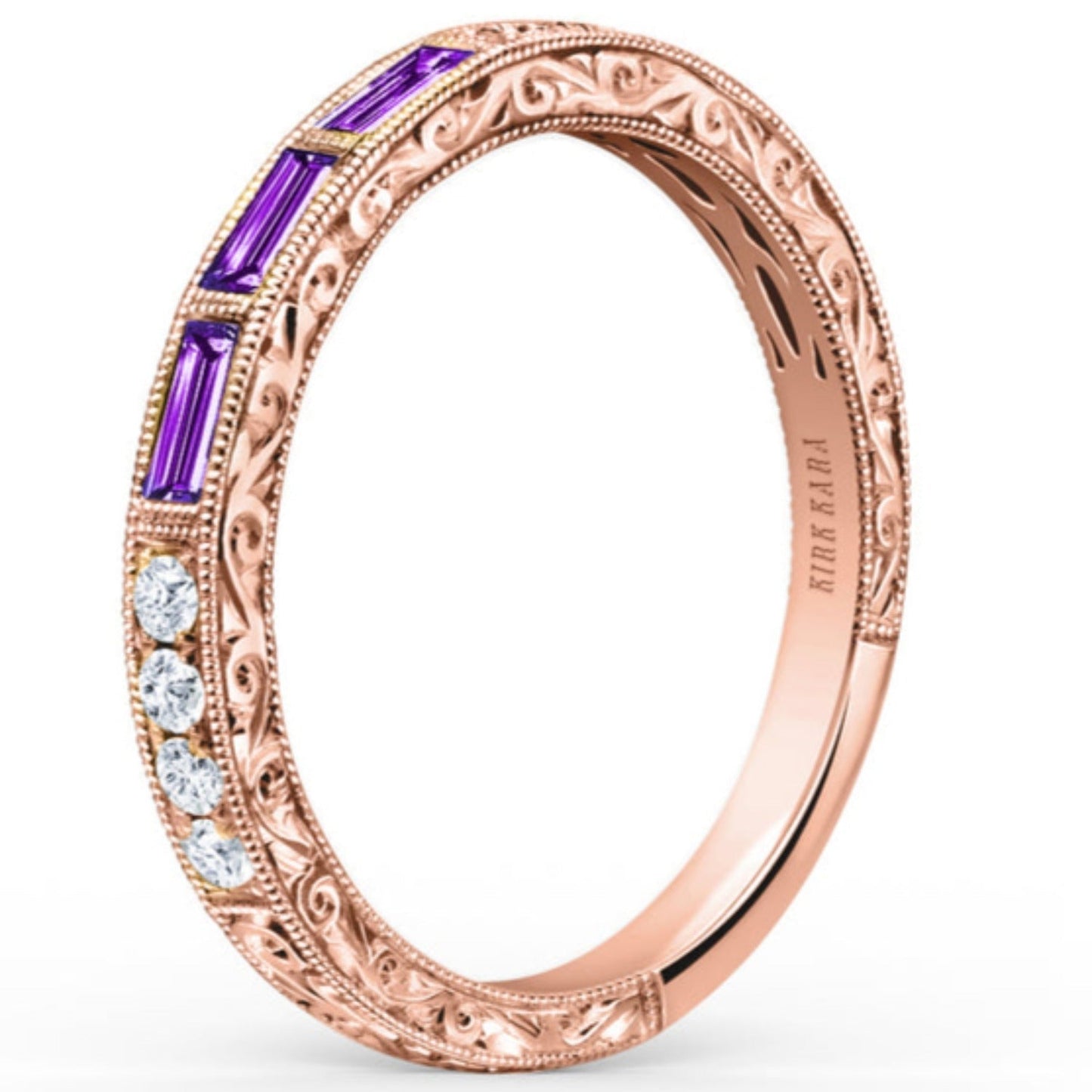 Kirk Kara "Charlotte" Amethyst Round Cut Diamond Wedding Band