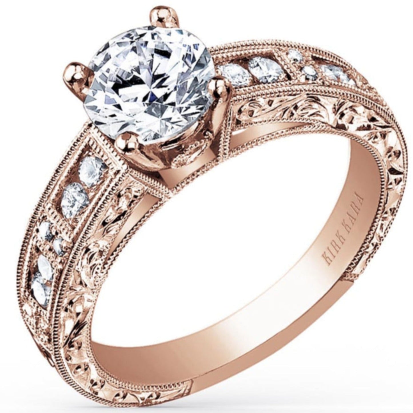 Kirk Kara "Charlotte" Vintage Style Channel Set Diamond Engagement Ring