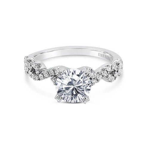 Kirk Kara Fancy Twist Round Cut Diamond Engagement Ring K182R