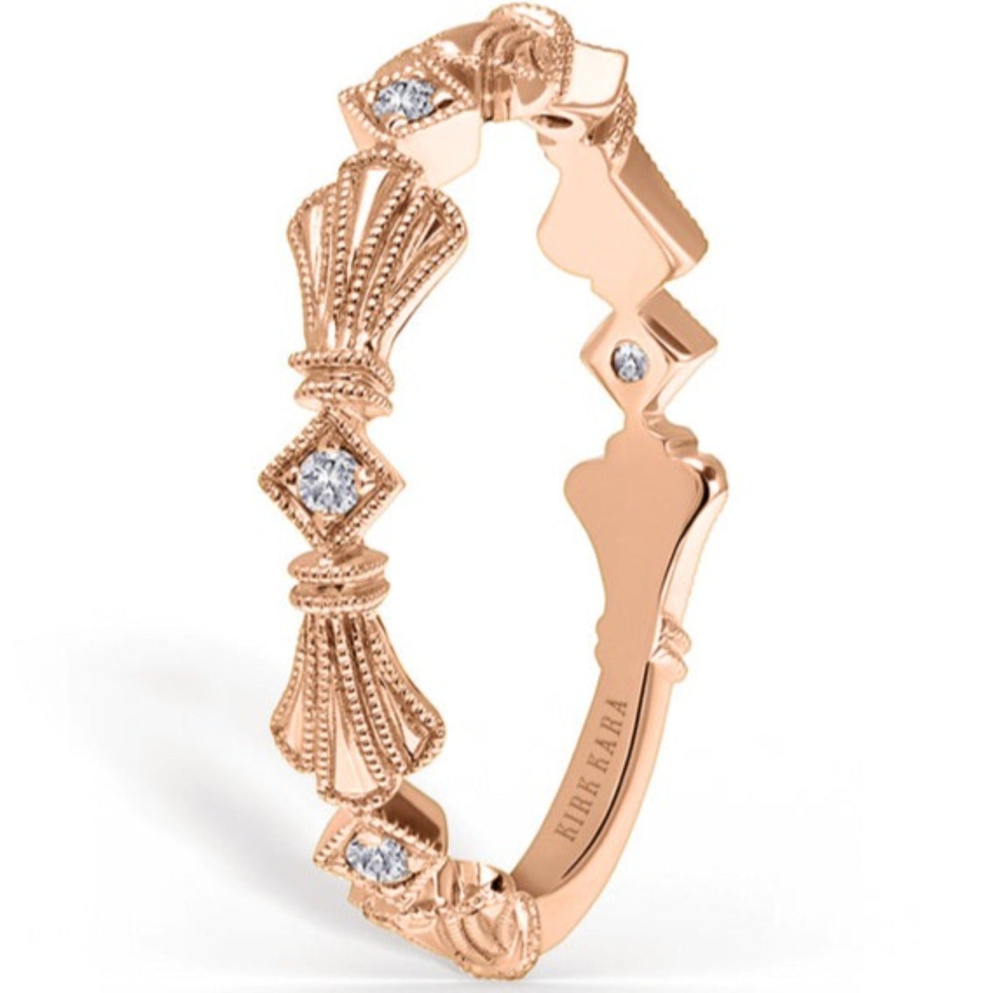 Kirk Kara "Lori" Three Leaf Diamond Wedding Band