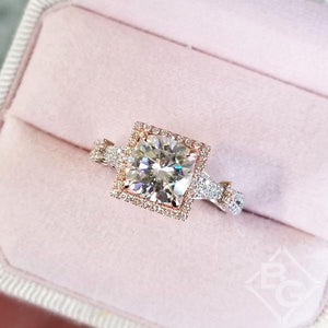 Kirk Kara "Pirouetta" Large Cushion Cut Halo Diamond Engagement Ring
