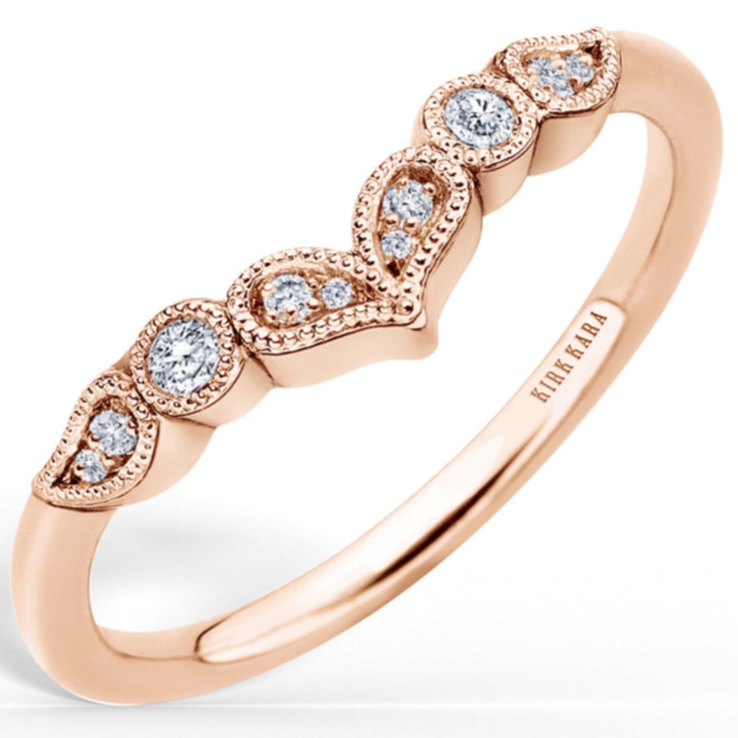 Kirk Kara "Rayana" Double Paisley Swirl Diamond Wedding Band