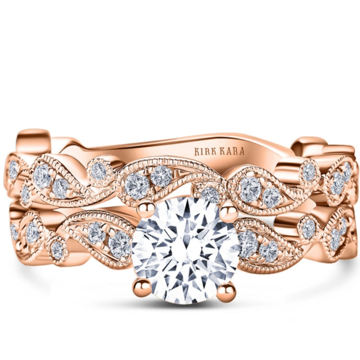 Kirk Kara "Rayana" Double Paisley Swirl Diamond Wedding Band