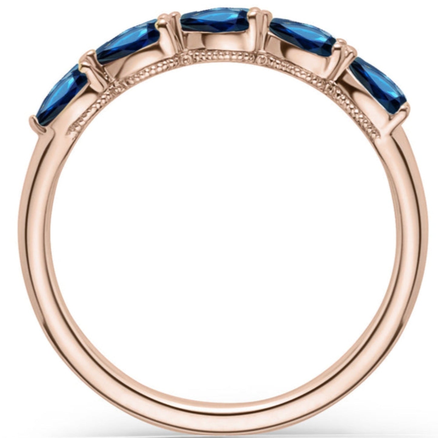 Kirk Kara "Stella" Blue Sapphire Pear Shaped Wedding Band