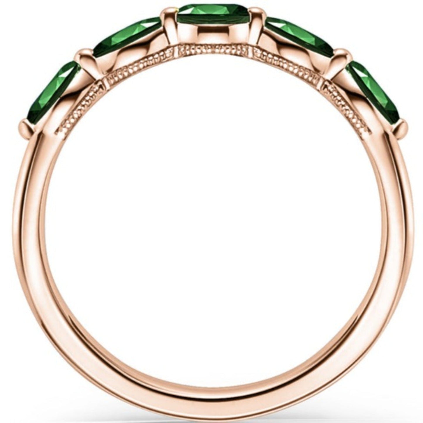 Kirk Kara "Stella" Green Tsavorite Marquise Shaped Wedding Band