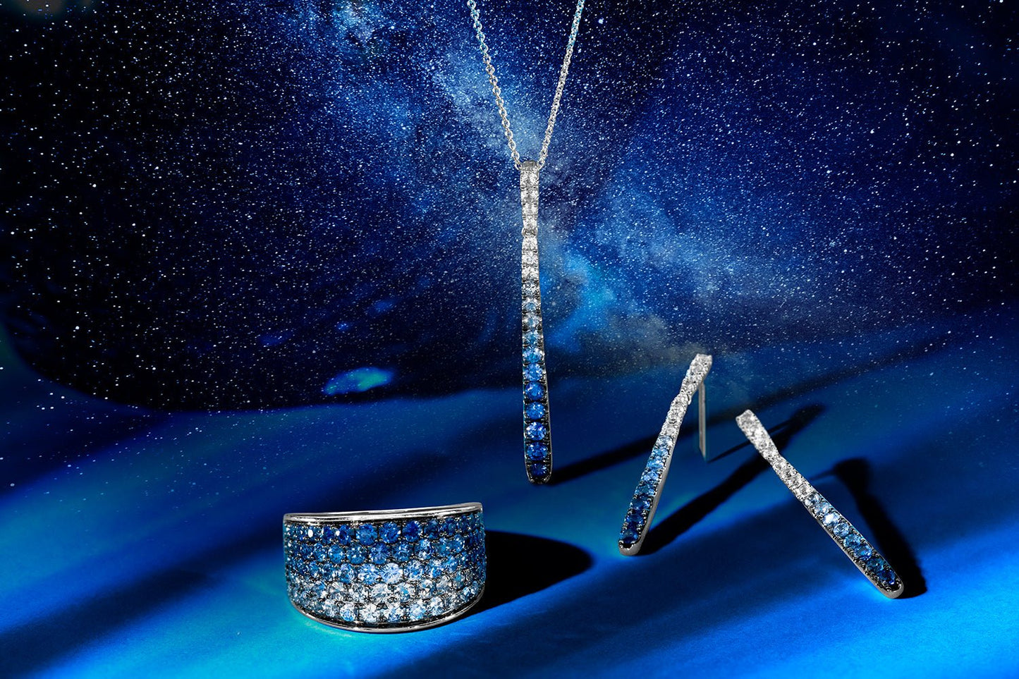 Le Vian Denim Ombre Graduating Sapphire Pendant