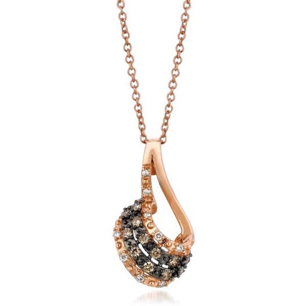 Le Vian Petite Swirl Chocolate & Vanilla Diamond Pendant