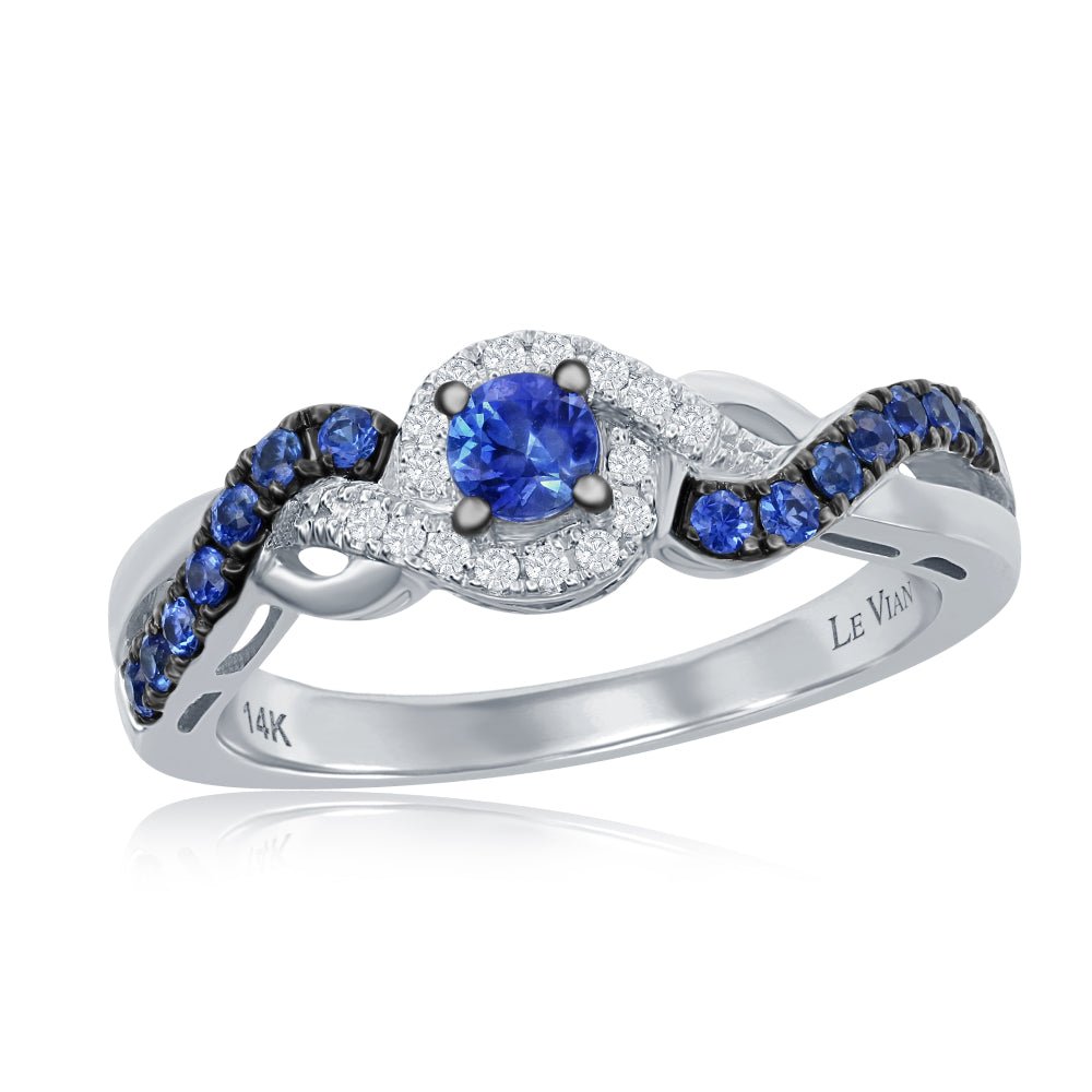 Le Vian Cornflower Ceylon Sapphire Vanilla Diamond Swish Ring
