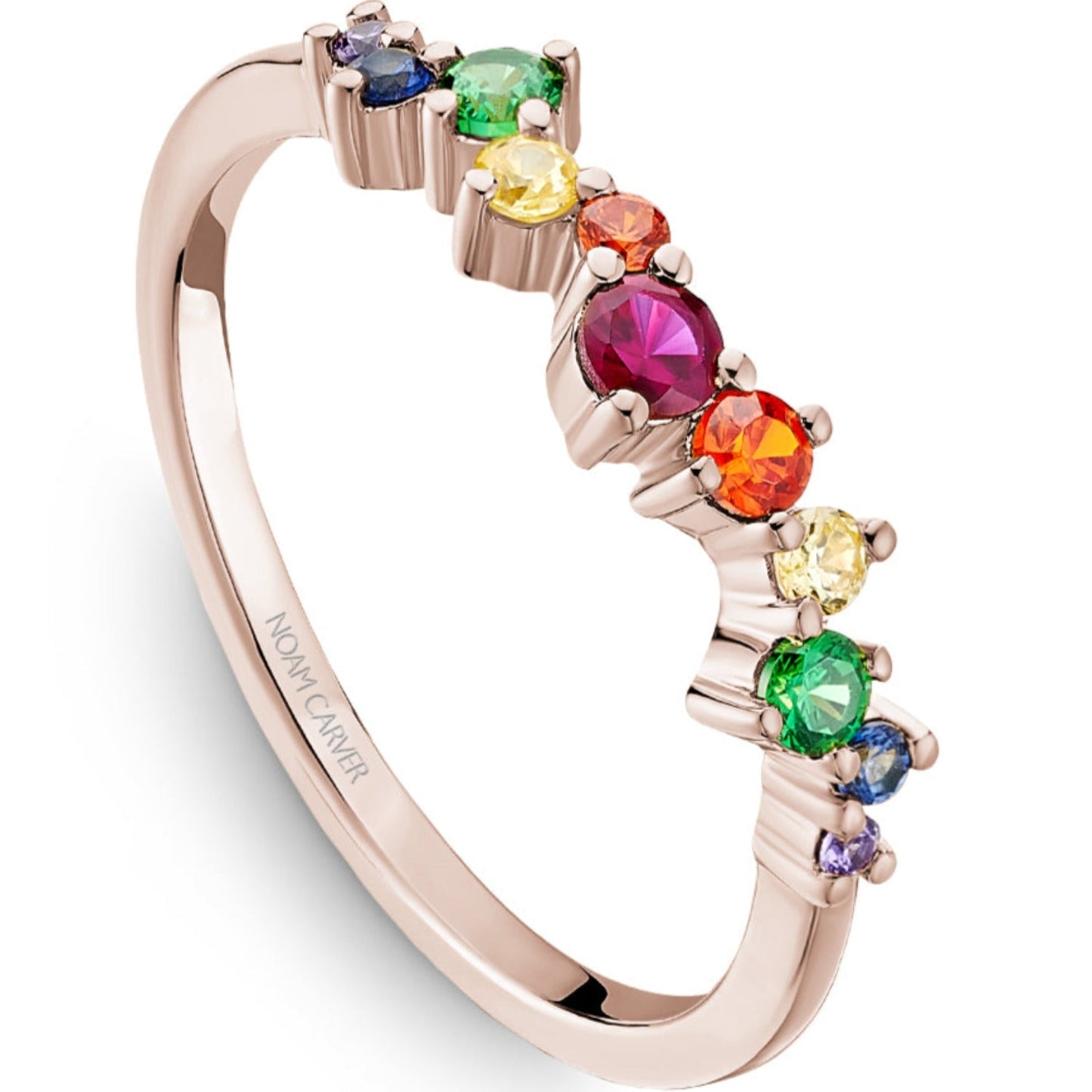 Noam Carver Multiple Colored Gemstone Wedding Band
