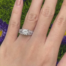 Load and play video in Gallery viewer, Barkev&#39;s Three Row Pave Diamond Engagement Ring
