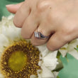 Load and play video in Gallery viewer, Barkev&#39;s Tension Twist Half Bezel Set Princess-Cut Blue Sapphire Engagement Ring

