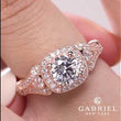 Load and play video in Gallery viewer, Gabriel &amp; Co. &quot;Delilah&quot; Vintage Style Diamond Halo Engagement Ring
