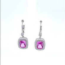 Load and play video in Gallery viewer, Lafonn Simulated Pink Sapphire &amp; Diamond Halo Drop Earrings
