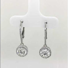 Load and play video in Gallery viewer, Lafonn Simulated Diamond Round Halo Dangle Earrings

