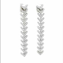 Load and play video in Gallery viewer, Lafonn Simulated Diamond Fancy Fishbone Dangle Earrings
