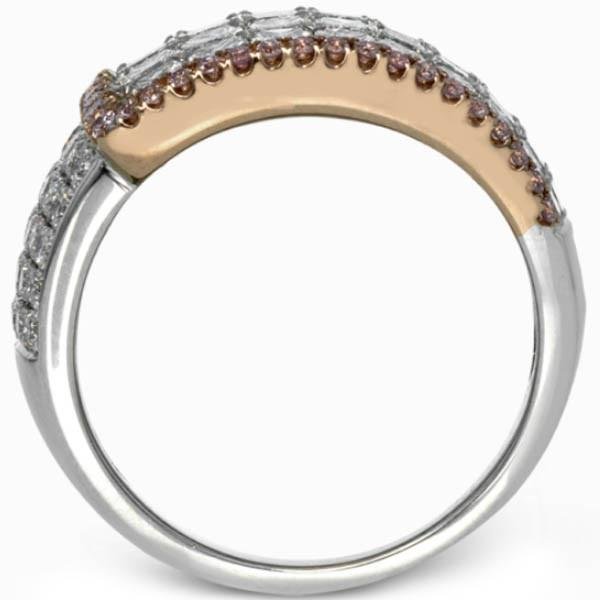 Simon G. 18K White & Rose Gold Diamond "Simon Set" Right Hand Ring