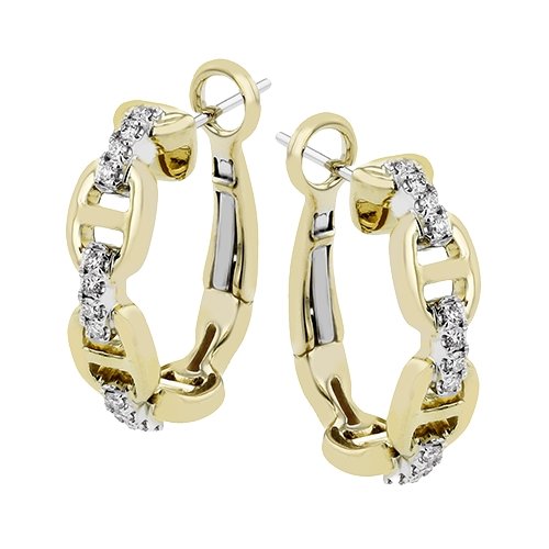 Simon G. Anchor Style Diamond Hoop Earrings