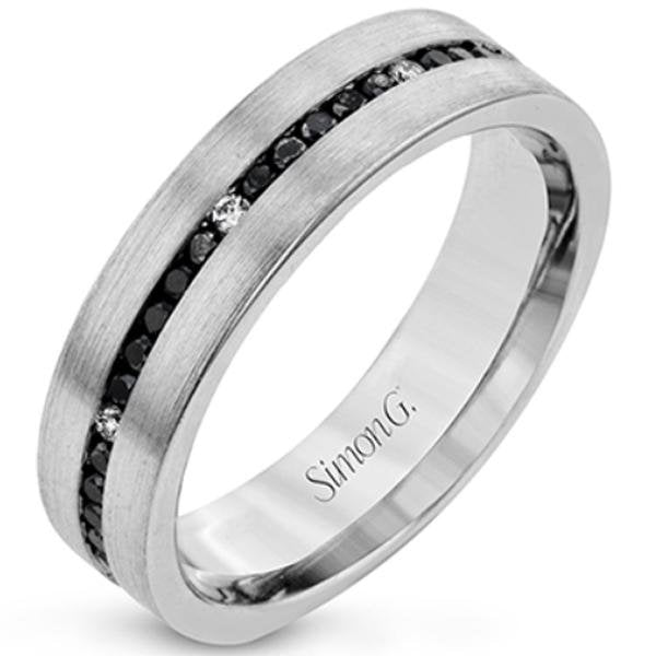 Simon G. Black and White Diamond Wedding Band