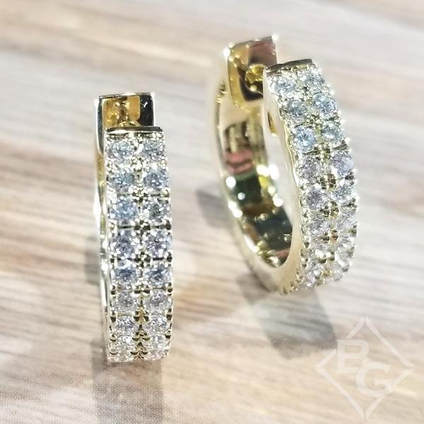 Simon G. Classic Mini-Hoop Diamond Huggie Earrings