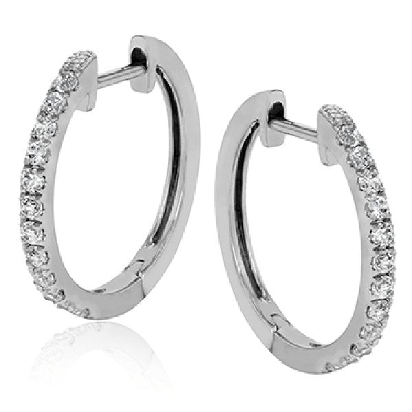 Simon G. Classic Prong Set Mini-Hoop Diamond Huggie Earrings