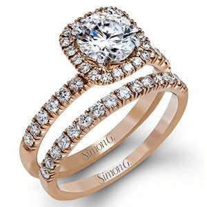 Simon G. "Cushion Halo" Diamond Engagement Ring